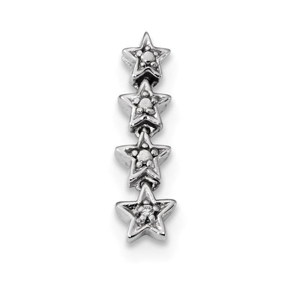 14K Weißgold Anhänger mit echtem Diamant