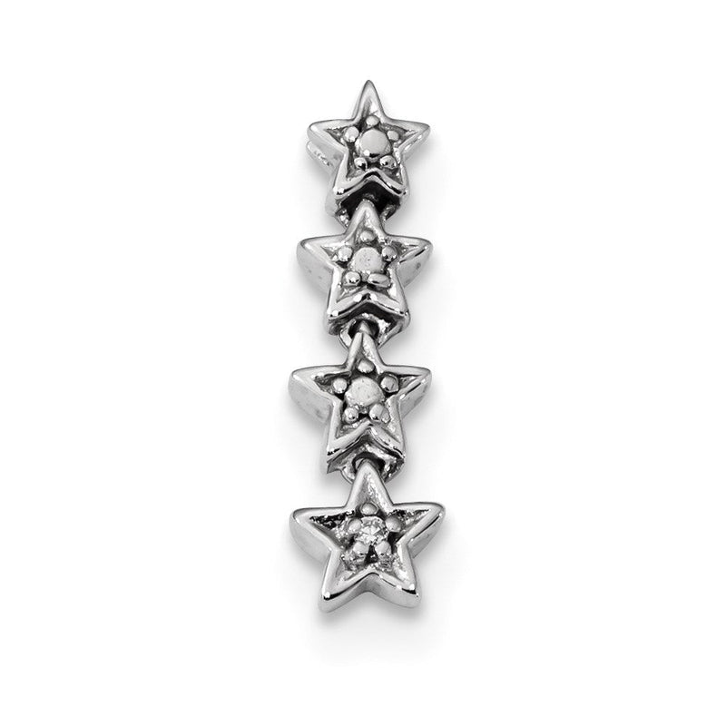 14K Weißgold Anhänger mit echtem Diamant