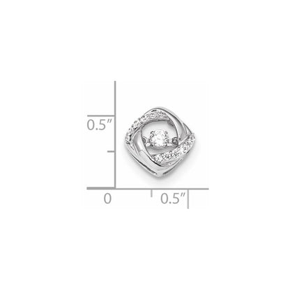 14K Weißgold Strahlender Echter Diamant-Anhänger