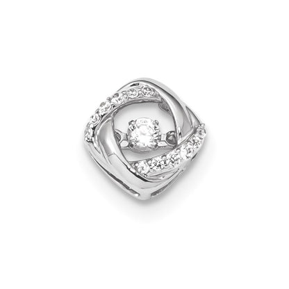 14K Weißgold Strahlender Echter Diamant-Anhänger