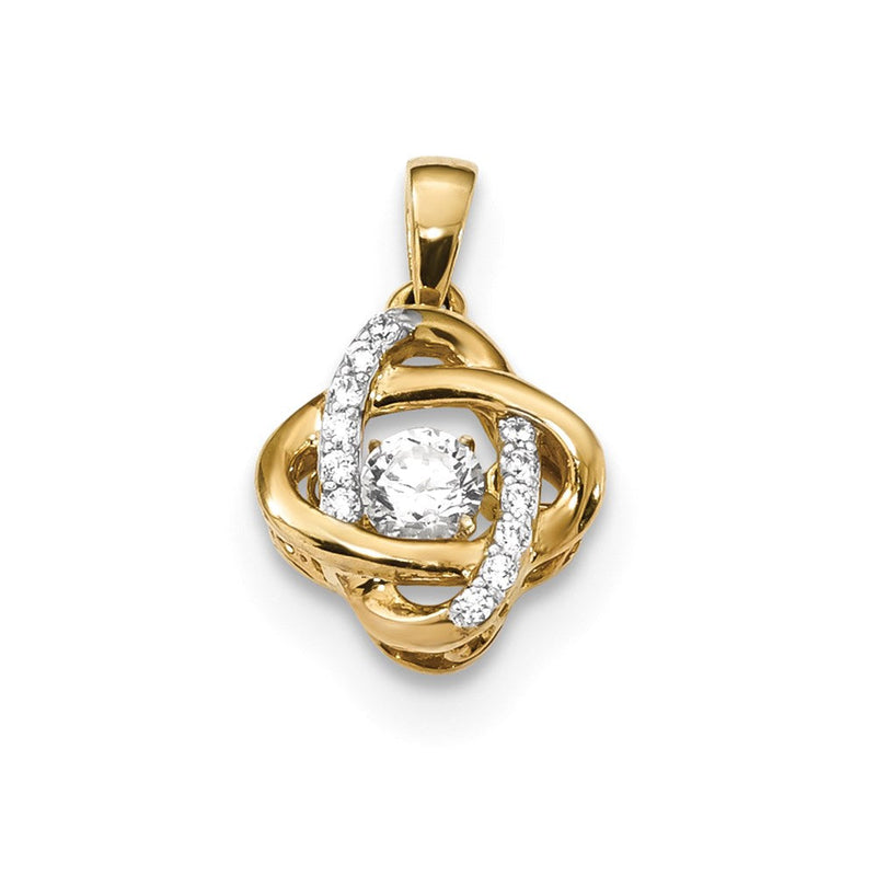 14K Gelbgold Anhänger mit lebendigen echten Diamanten