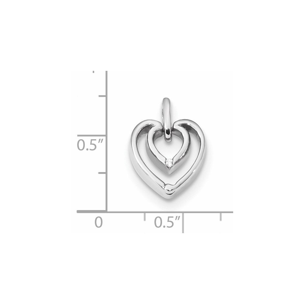 14K Weißgold Anhänger mit echtem Diamant