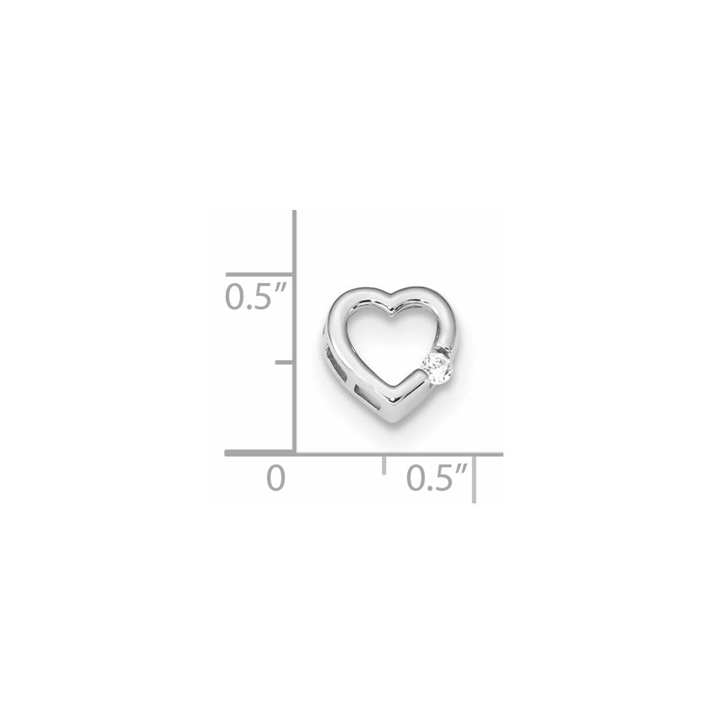 14K Weißgold Anhänger mit echtem Diamant