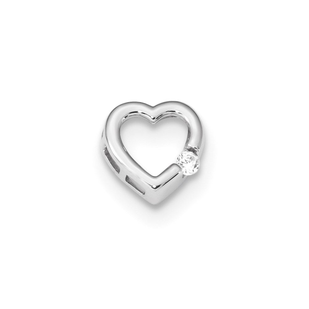 14K Weißgold Anhänger mit echtem Diamant