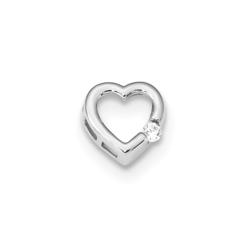 14K Weißgold Anhänger mit echtem Diamant
