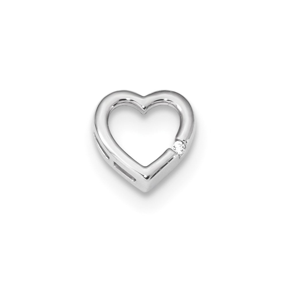 14K Weißgold Anhänger mit echtem Diamant