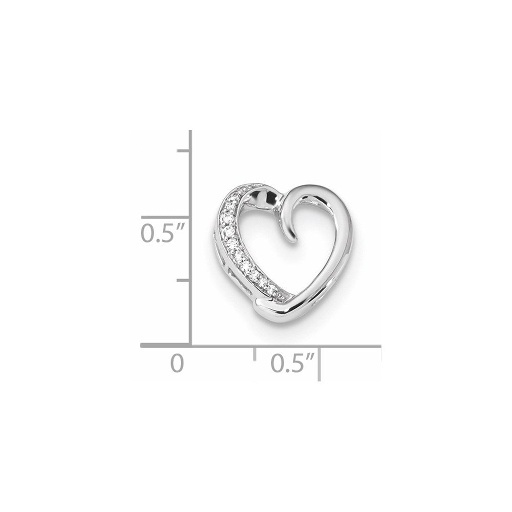 14K Weißgold Anhänger mit echtem Diamant