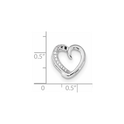 14K Weißgold Anhänger mit echtem Diamant