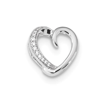 14K Weißgold Anhänger mit echtem Diamant