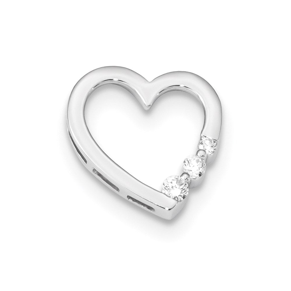 14K Weißgold Anhänger mit echtem Diamant