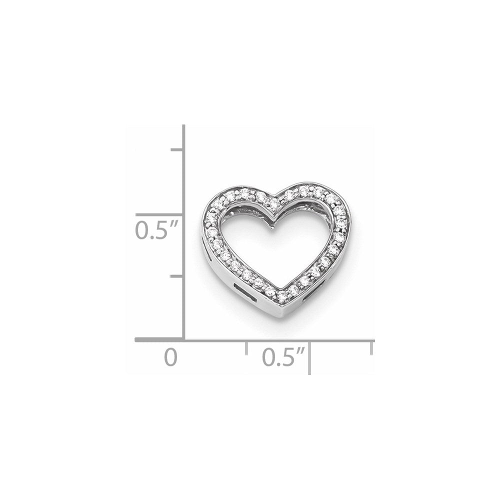 14K Weißgold Anhänger mit echtem Diamant