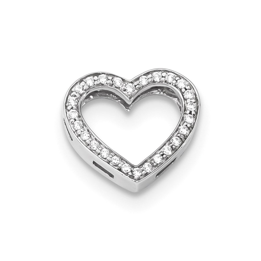 14K Weißgold Anhänger mit echtem Diamant