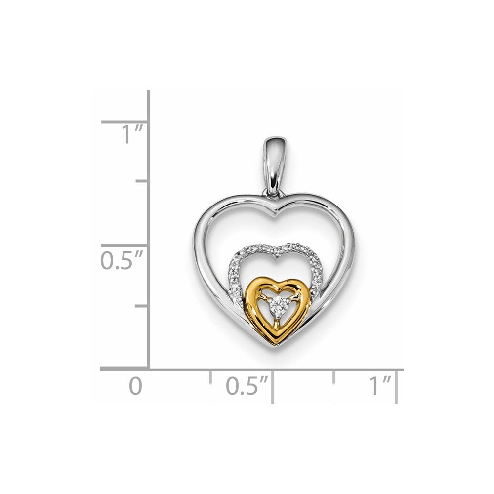 14K Bicolor-Gold Weiß-/Gelbgold Diamantanhänger