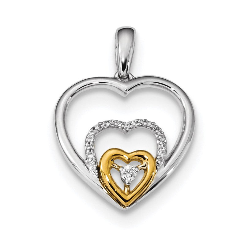 14K Bicolor-Gold Weiß-/Gelbgold Diamantanhänger
