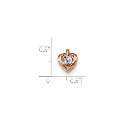 14 Karat Roségold Anhänger mit echten Diamanten