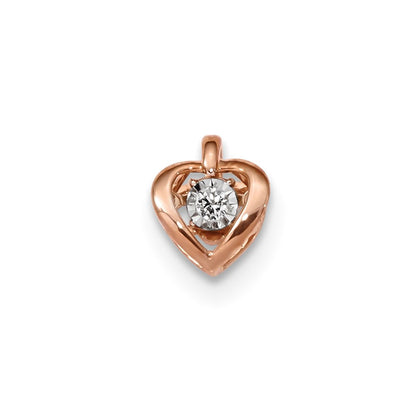 14 Karat Roségold Anhänger mit echten Diamanten