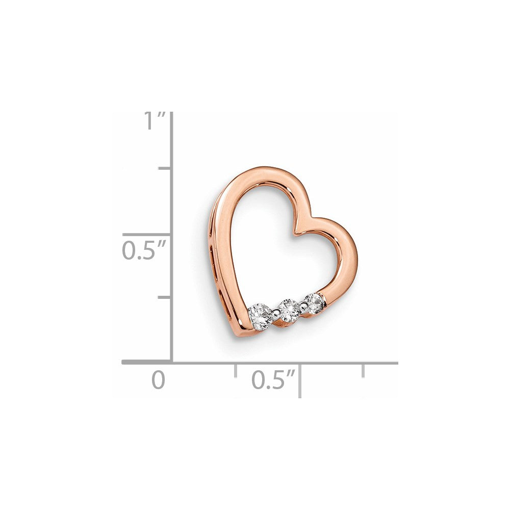 14K Roségold Anhänger mit echten Diamanten