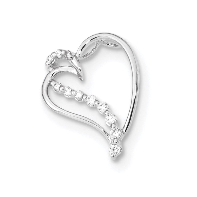 14K Weißgold Anhänger mit echten Diamanten