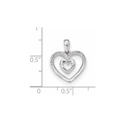 14K Weißgold Anhänger mit echtem Diamant