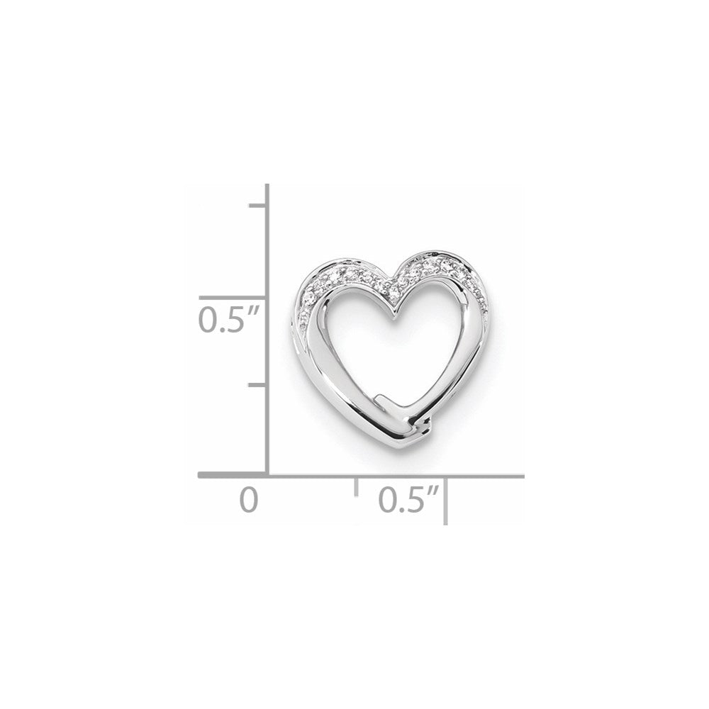 14K Weißgold Anhänger mit echtem Diamant