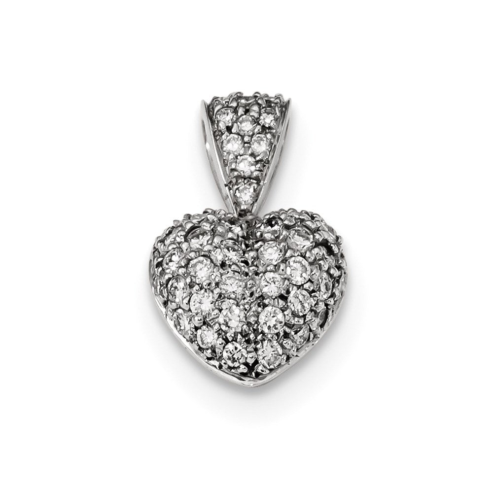 14K Weißgold Echt Diamant-Anhänger
