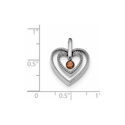 14K Weißgold Anhänger mit Rubin und Diamant