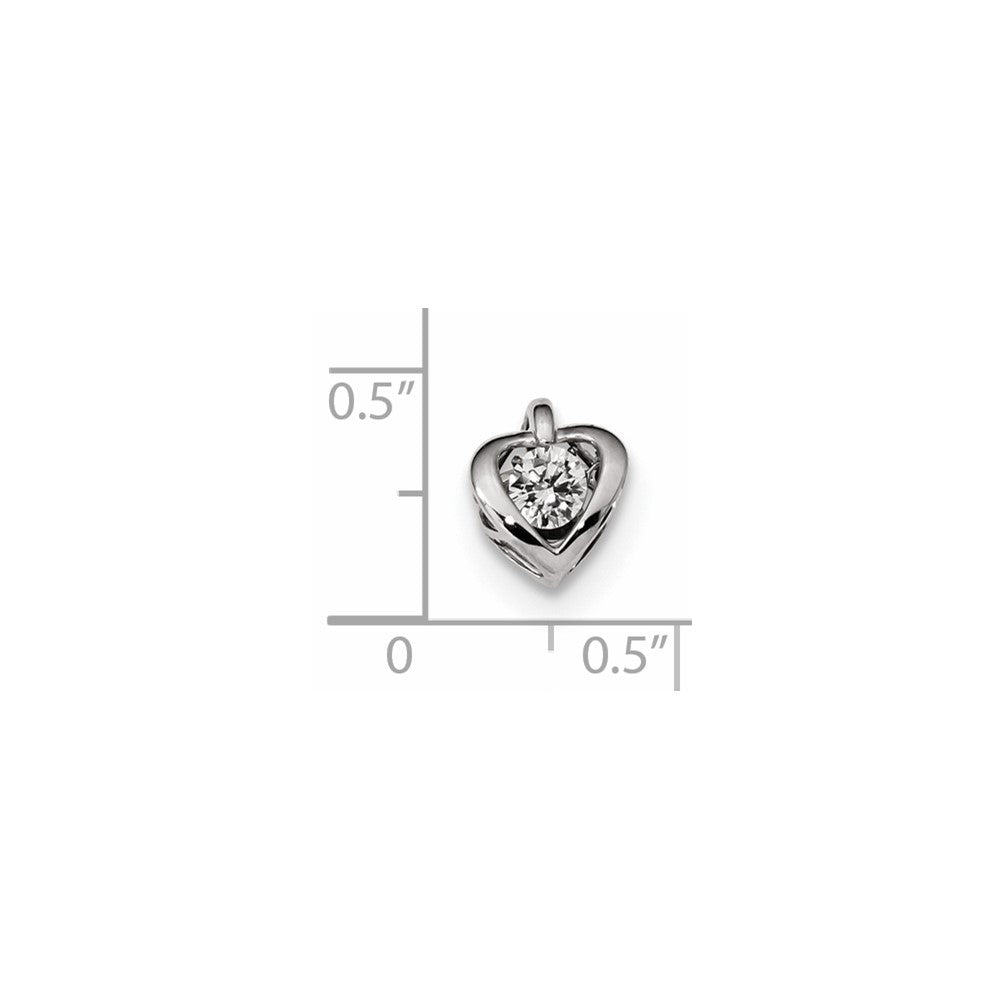 14K Weißgold-Anhänger mit strahlendem Echt-Diamant