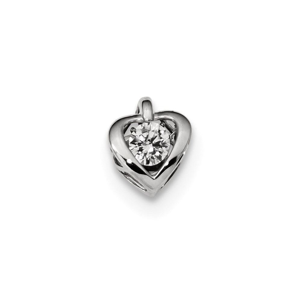 14K Weißgold-Anhänger mit strahlendem Echt-Diamant