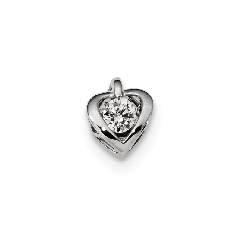 14K Weißgold-Anhänger mit strahlendem Echt-Diamant