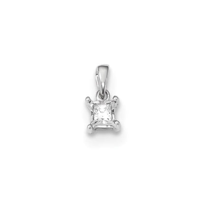 14K Weißgold Anhänger mit echtem Diamanten