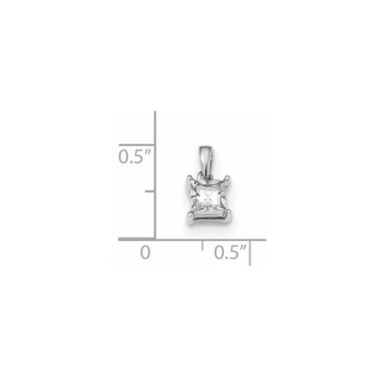 14K Weißgold Anhänger mit echtem Diamant