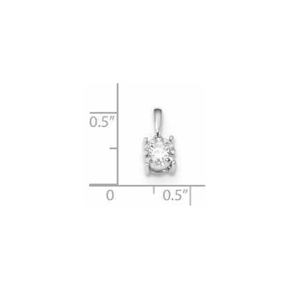 14K Weißgold Anhänger mit echtem Diamant