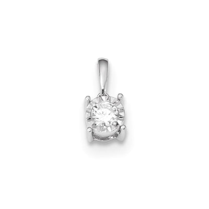 14K Weißgold Anhänger mit echtem Diamant