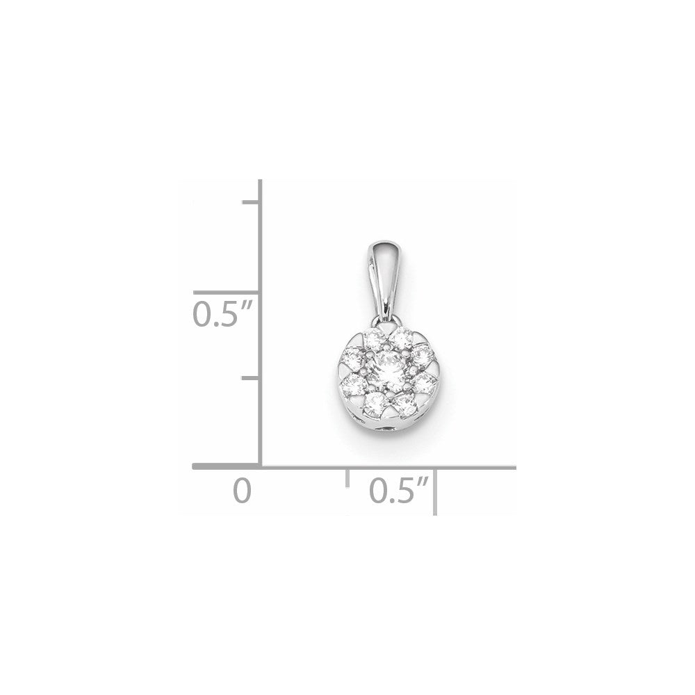 14K Weißgold Echtdiamant-Anhänger