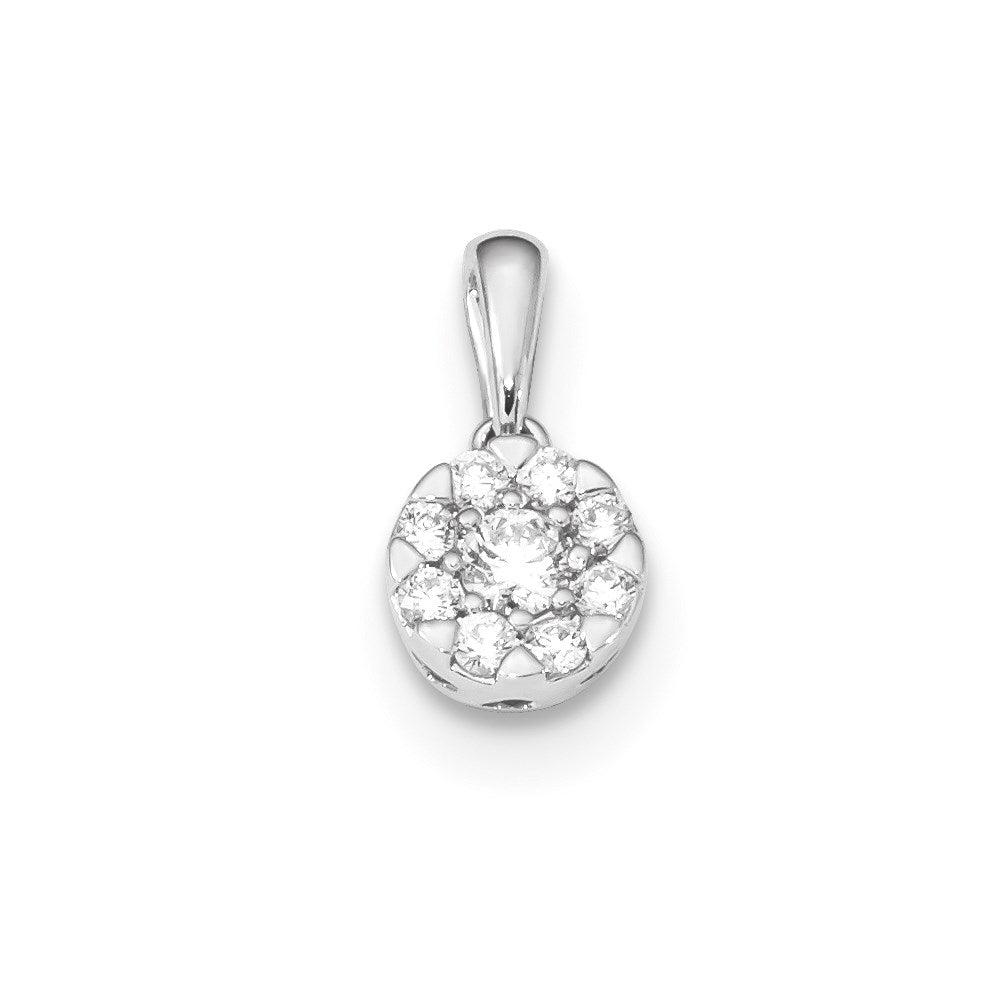 14K Weißgold Echtdiamant-Anhänger