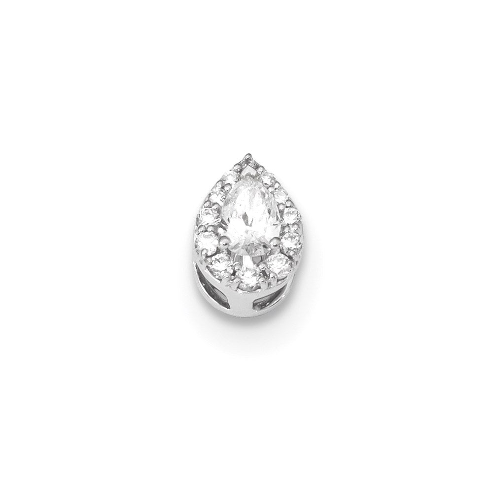 14K Weißgold Echter Diamant-Anhänger