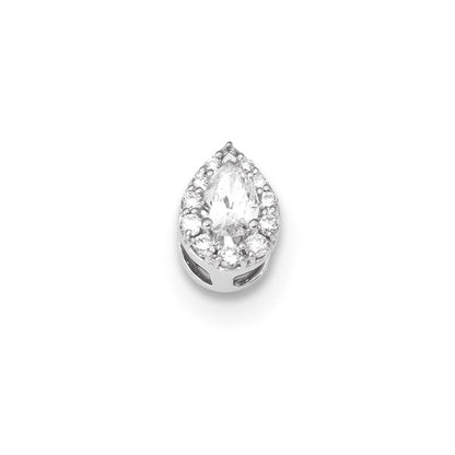 14K Weißgold Echter Diamant-Anhänger