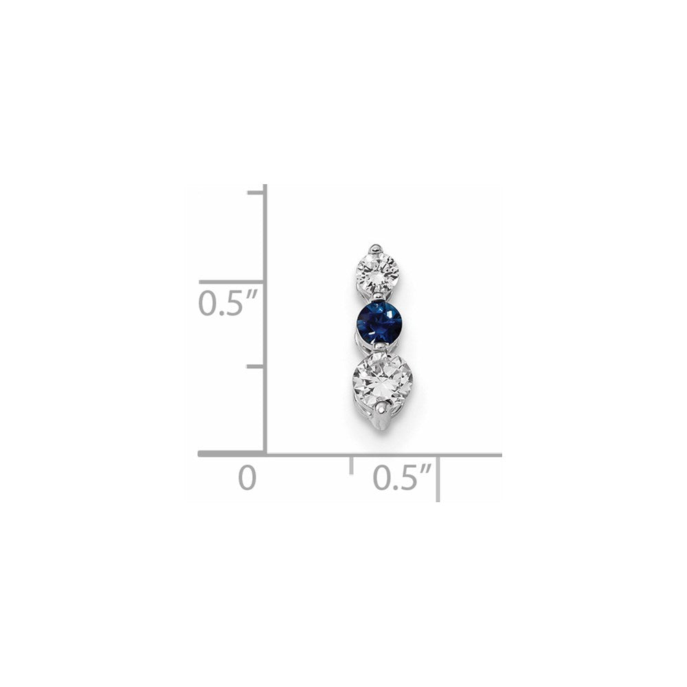 14K Weißgold Anhänger mit blauen/weißen echten Diamanten