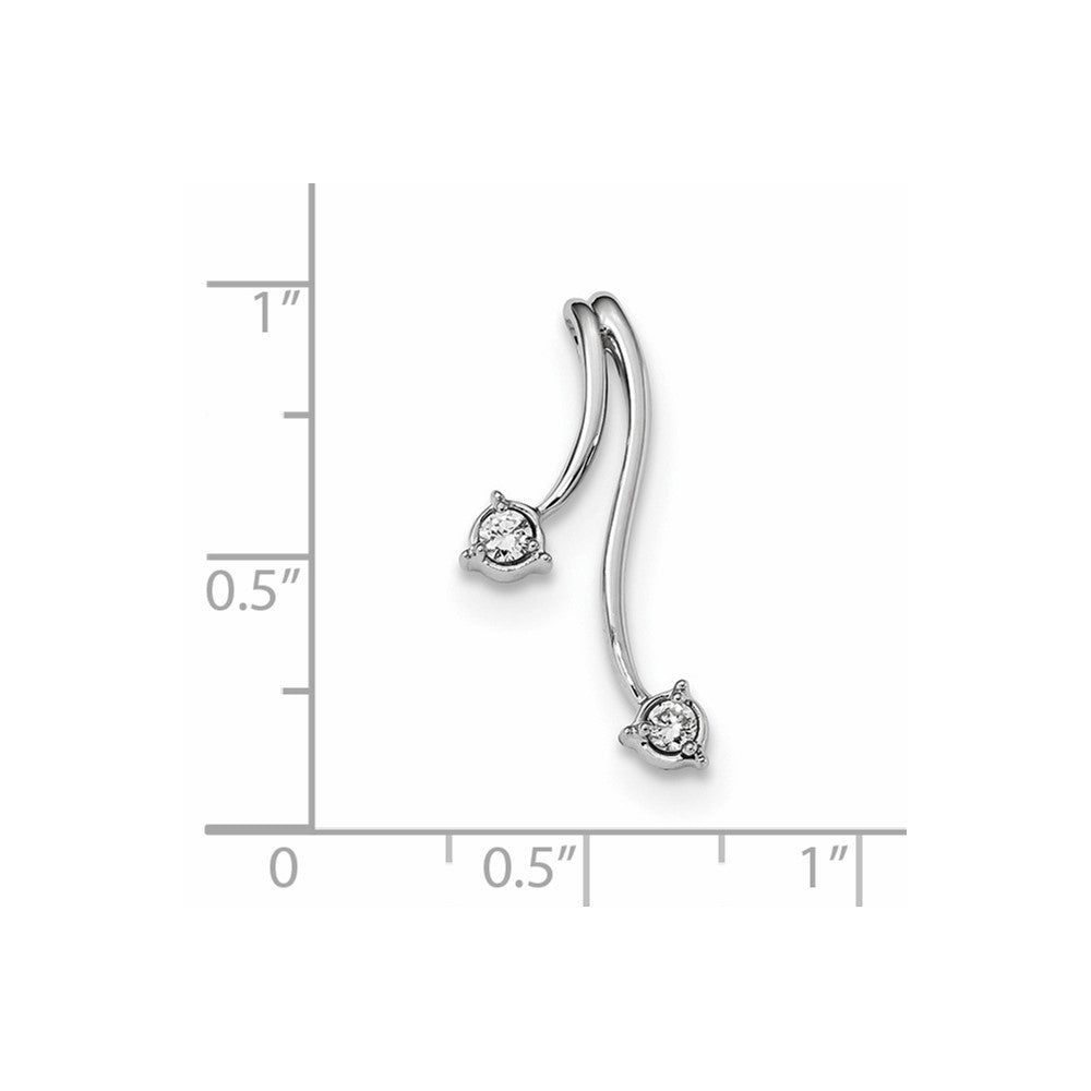 14 Karat Weißgold Anhänger mit echtem Diamant