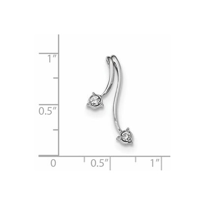 14 Karat Weißgold Anhänger mit echtem Diamant