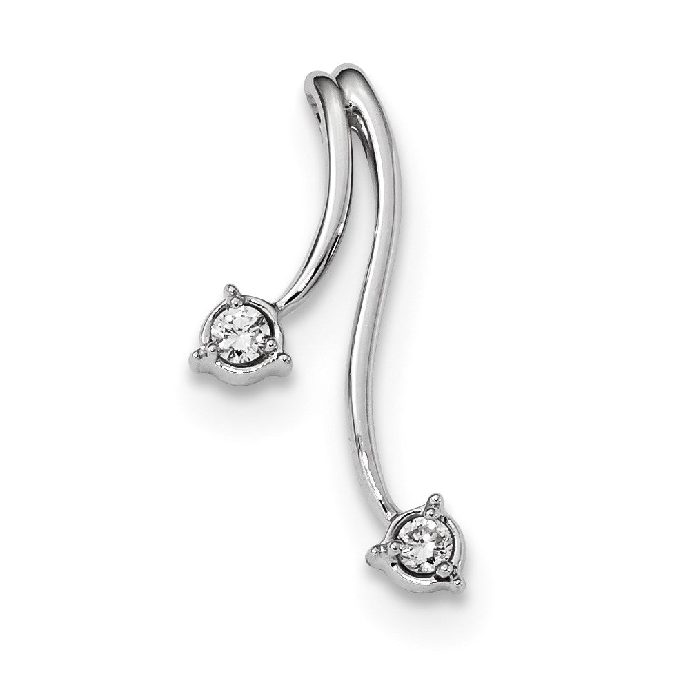14 Karat Weißgold Anhänger mit echtem Diamant