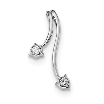 14 Karat Weißgold Anhänger mit echtem Diamant