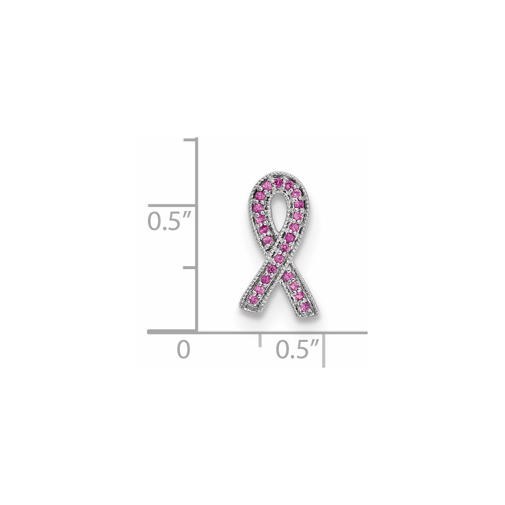 14K Weißgold Pink-Saphir-Anhänger