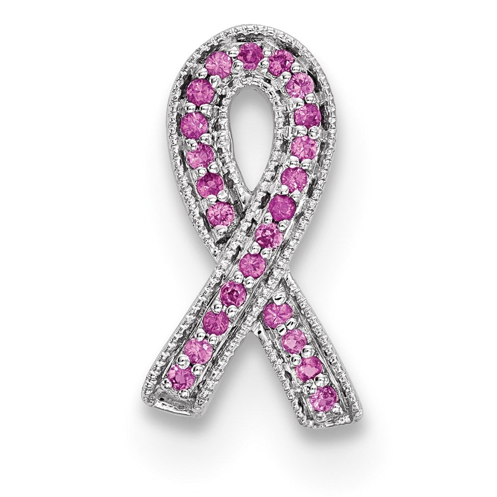 14K Weißgold Pink-Saphir-Anhänger