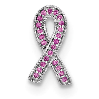 14K Weißgold Pink-Saphir-Anhänger