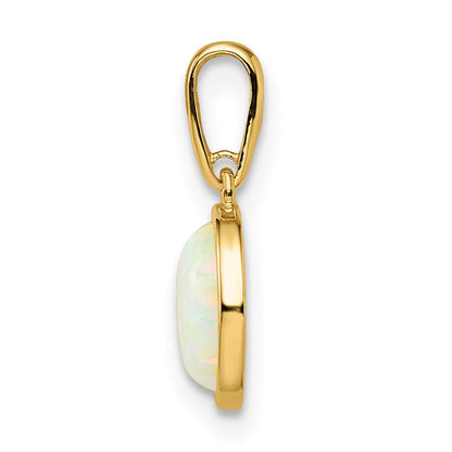 14K Gelbgold 14K Im Labor Erzeugt Opal Anhänger