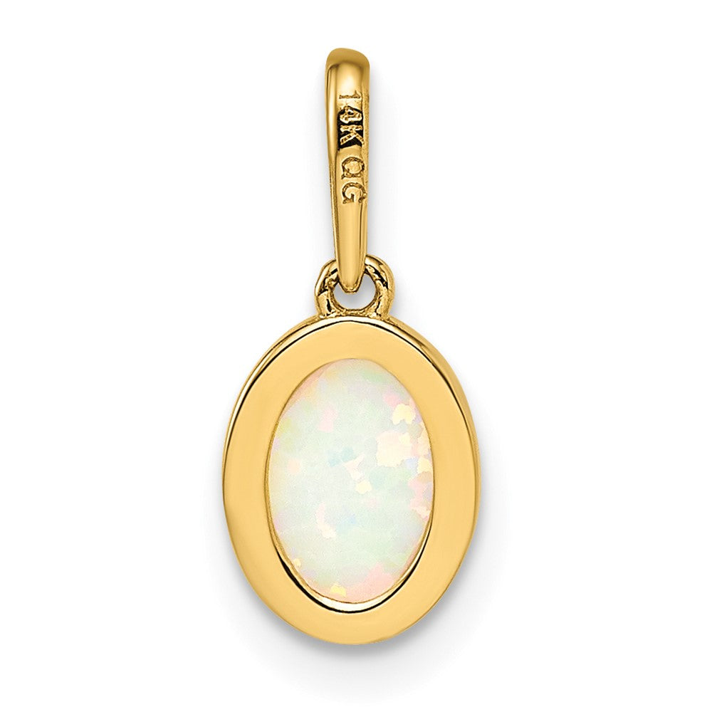 14K Gelbgold 14K Im Labor Erzeugt Opal Anhänger