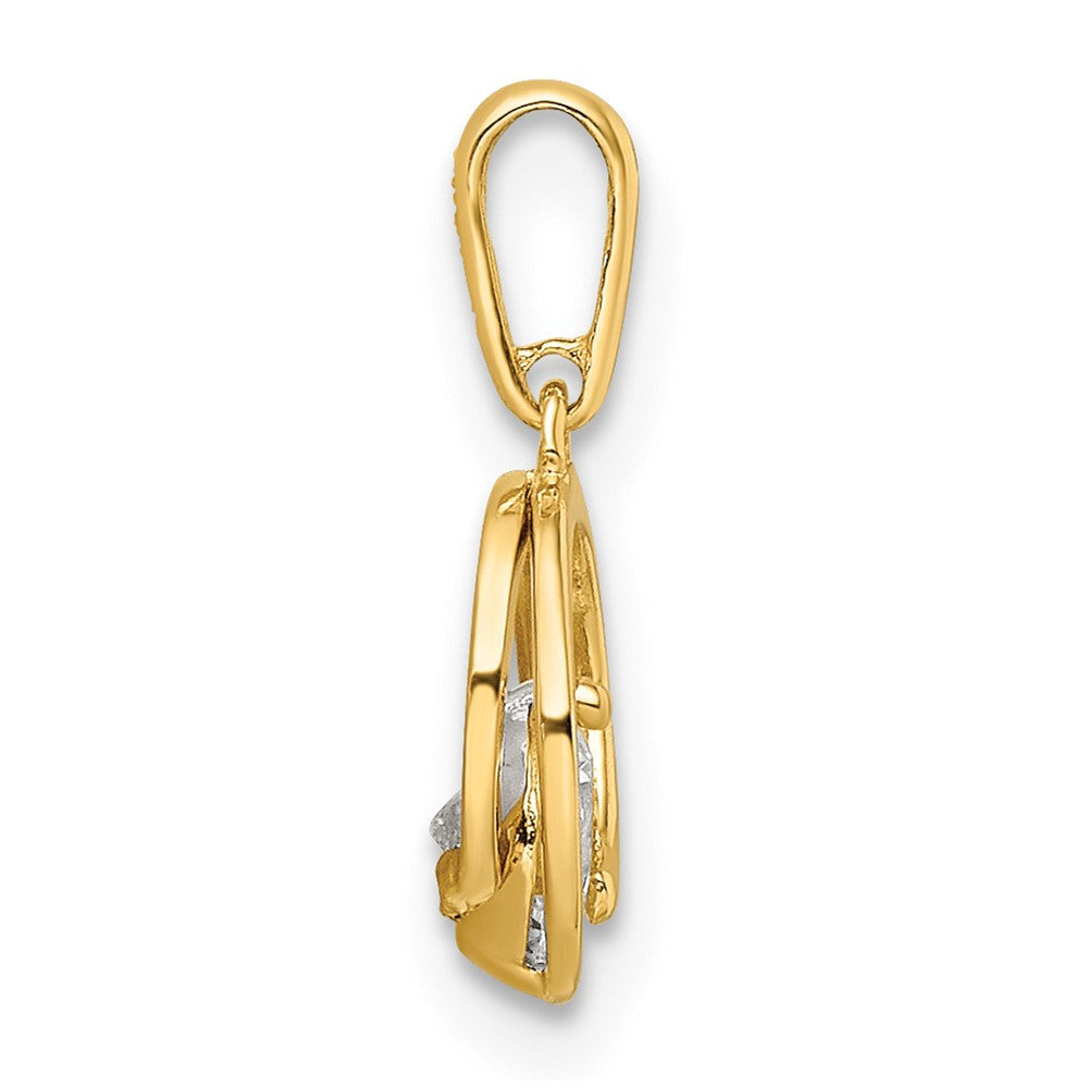 14K Gelbgold Zirkonia Anhänger