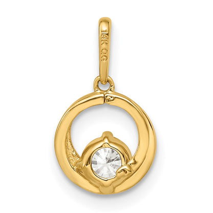14K Gelbgold Zirkonia Anhänger