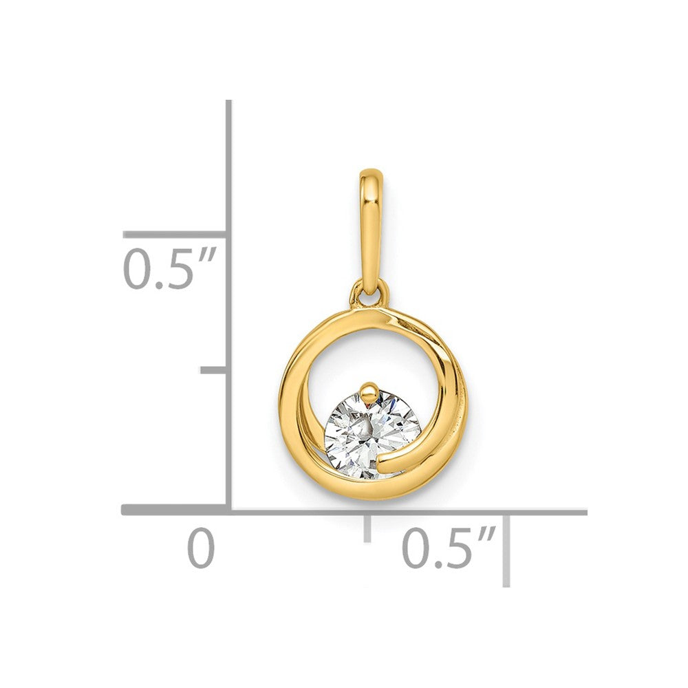 14K Gelbgold Zirkonia Anhänger